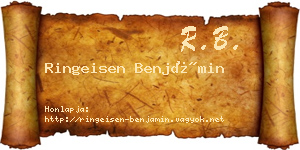 Ringeisen Benjámin névjegykártya